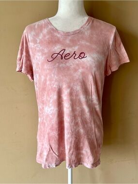 Aeropostale Classic Crew Aero XL Pink Tie Dye Shirt Top Tee
